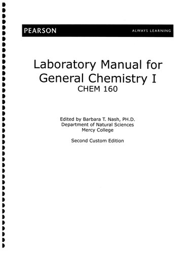 Laboratory Manual for General Chemistry I