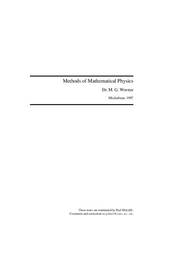 Methods of Mathematical Physics