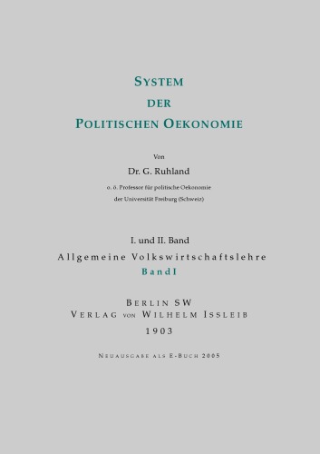 System der politischen Oekonomie - Band 1