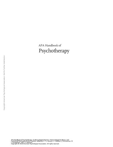 APA Handbook of Psychotherapy