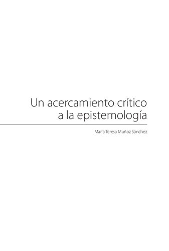 Un acercamiento crítico a la epistemología