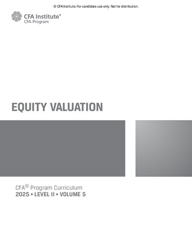 2025 CFA© Program Curriculum Level II Volume 5 - EQUITY VALUATION