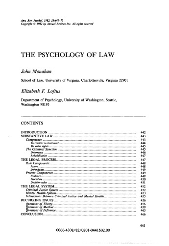 THE PSYCHOLOGY OF LAW