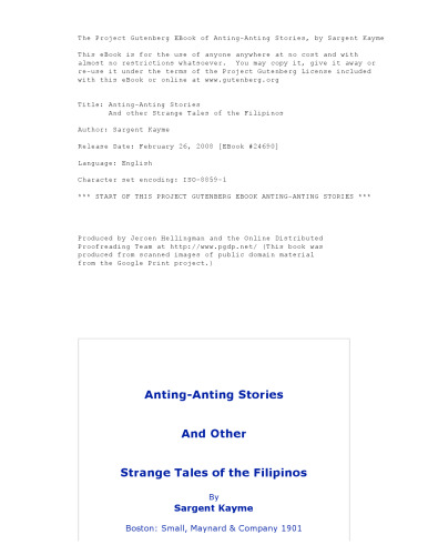 Anting-Anting Stories - And other Strange Tales of the Filipinos