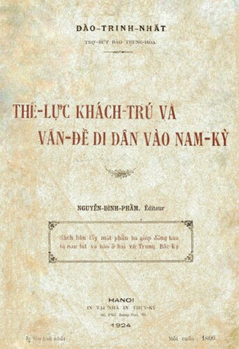 Thế lực Khách Trú và vấn đề di dân vào Nam Kỳ