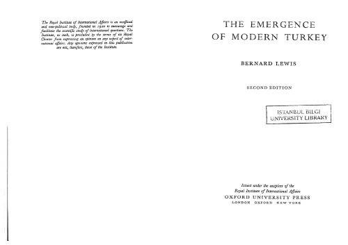 The Emergence of Modern Turkey (2nd Edition)