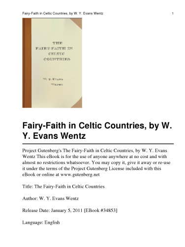 The Fairy-Faith in Celtic Countries