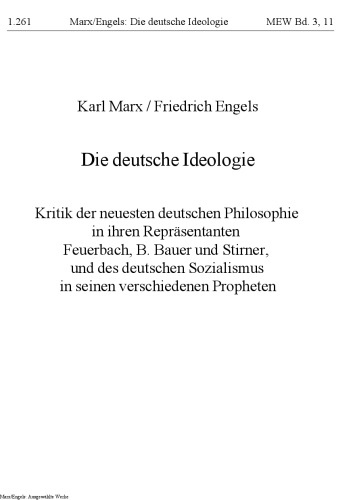 Die deutsche Ideologie