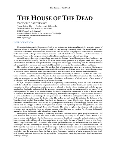 The House of the Dead (Everyman's Library)