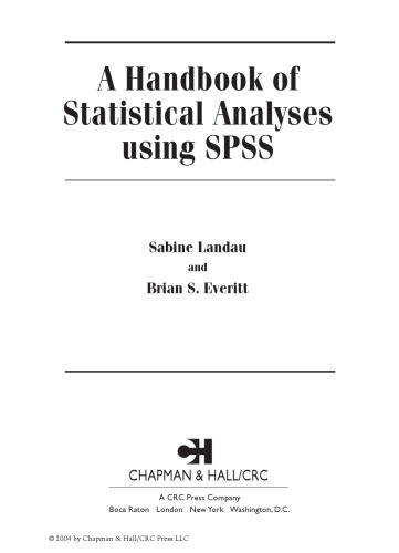 A Handbook of Statistical Analyses Using SPSS