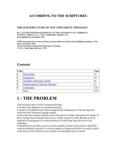 According to the Scriptures;: The sub-structure of New Testament theology (Stone lectures)