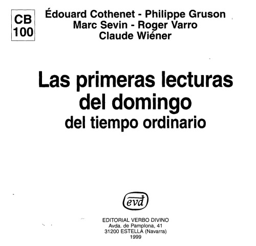 Las Primeras Lecturas del Domingo del Tiempo Ordinario