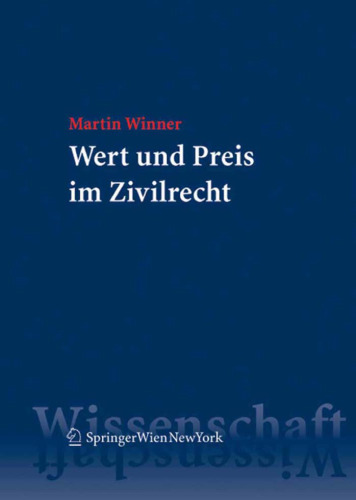 Wert und Preis im Zivilrecht (German Edition)