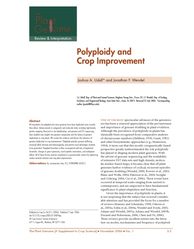 Polyploidy and Crop Improvement