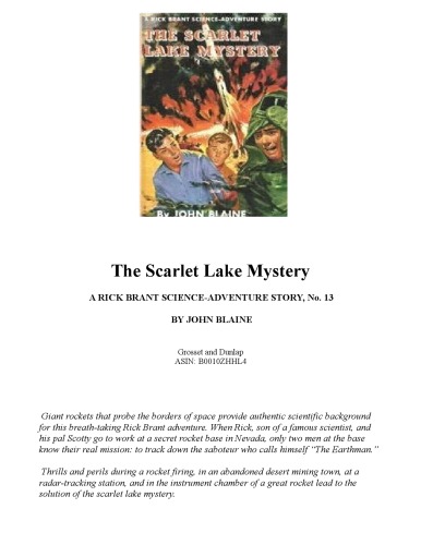 The Scarlet Lake Mystery  (Rick Brandt Science-Adventure Series # 13)