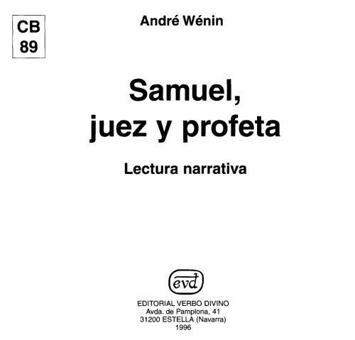 Samuel, Juez y Profeta: Lectura narrativa