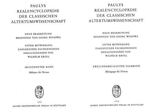 Paulys Realencyclopädie der classischen Altertumswissenschaft: neue Bearbeitung, Bd.16 2 : Mystagogos - Nereae: Bd XVI, Hbd XVI,2