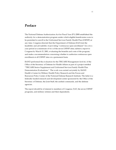 Final Evaluation Report for Uniformed Services Family Health Plan Continuous Open Enrollment