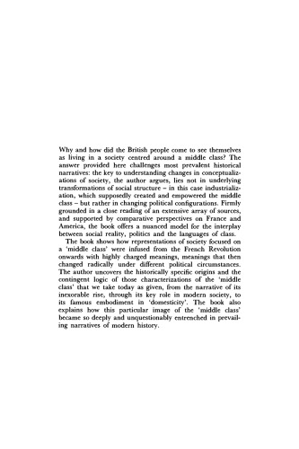 Imagining the Middle Class: The Political Representation of Class in Britain, c.1780-1840