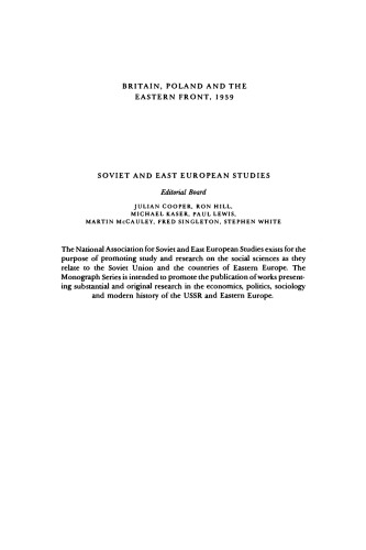 Britain, Poland and the Eastern Front, 1939