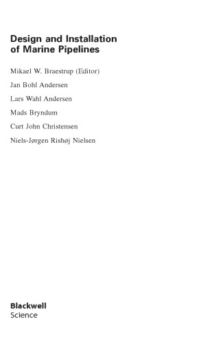 Design And Installation Of Marine Pipelines