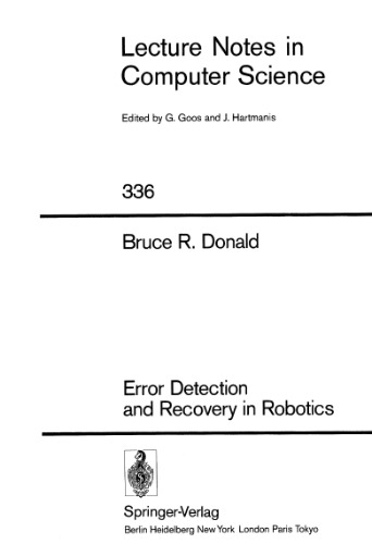 Error Detection and Recovery in Robotics