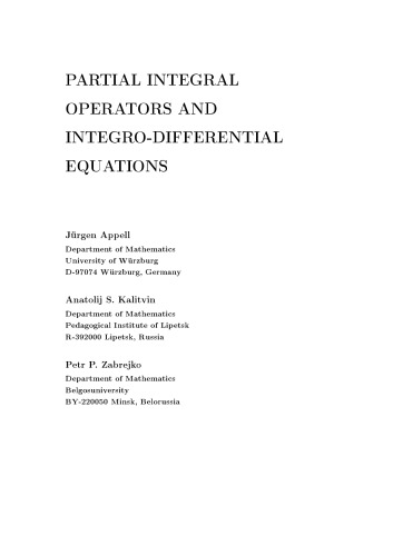 Partial Integral Operators and Integro-Differential Equations