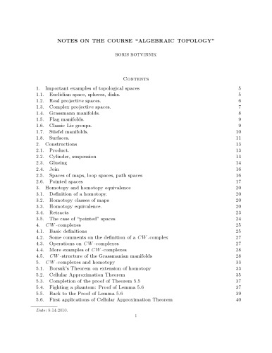 Algebraic topology notes