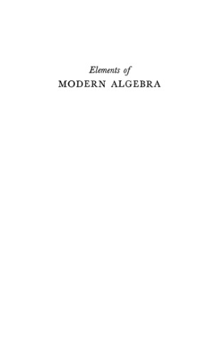 Elements of modern algebra