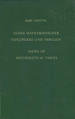 Index mathematischer Tafelwerke und Tabellen - Index of mathematical tables