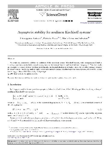 Asymptotic stability for nonlinear Kirchhoff systems