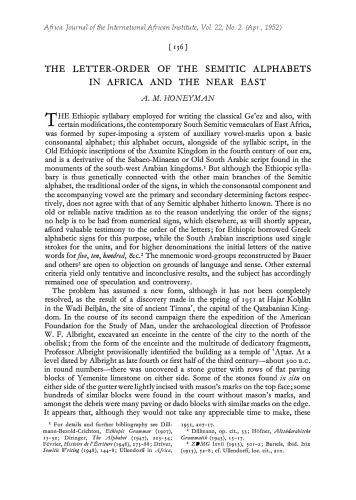 The Letter-Order of the Semitic Alphabets in Africa and the Near East