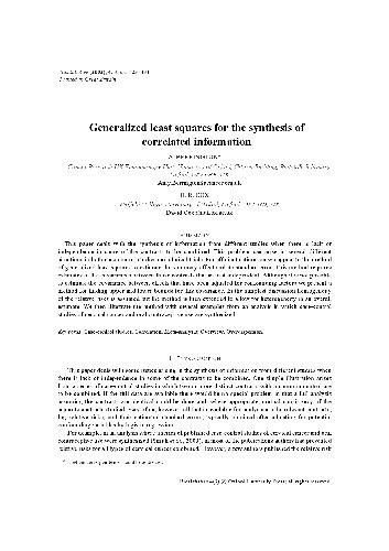 Generalized least squares for the synthesis of correlated information