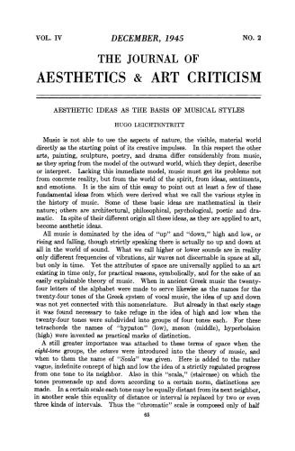 The Journal of Aesthetics and Art Criticism, Vol. 4, No. 2 (Dec., 1945),