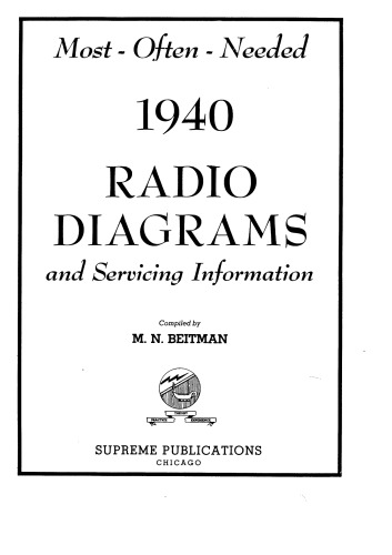 Most Often Needed 1940 Radio Diagrams and Servicing Information