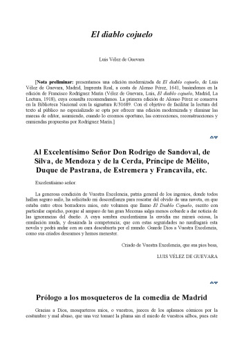 El Diablo Cojuelo Por Luis Vélez De Guevara