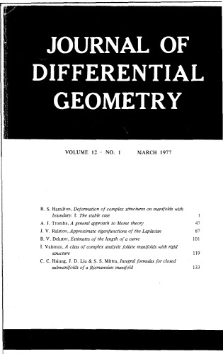 Journal of Differential Geometry-Volume 12