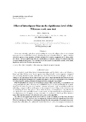 Effect of investigator bias on the significance level of the Wilcoxon rank-sum test