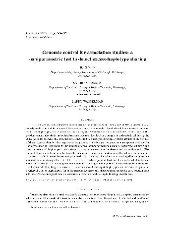 Genomic control for association studies a semiparametric test to detect excess-haplotype sharing