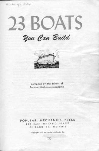 23 BOATS You Can Build   1950   Popular Mechanics