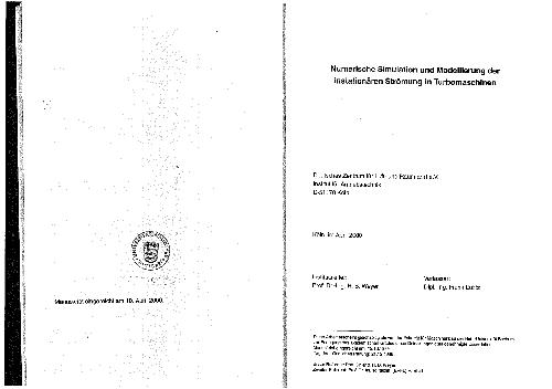 Modellierung der instationaeren Stroemung in Turbomaschinen