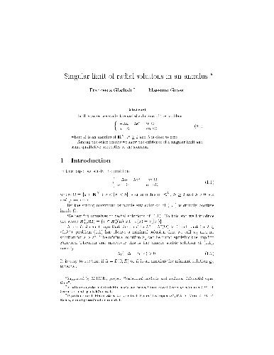 Singular limit of radial solutions in an annulus