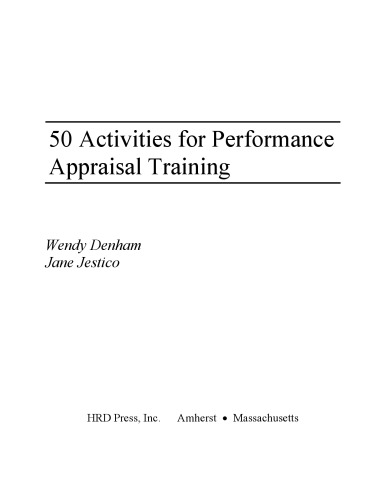 50 Activities for Performance Appraisal Training