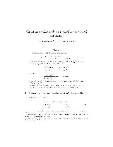 On an eigenvalue problem related to the critical exponent