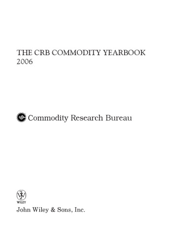 The CRB Commodity Yearbook 2006