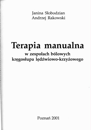 Terapia manualna w zespołach bólowych kręgosłupa lędźwiowo-krzyżowego