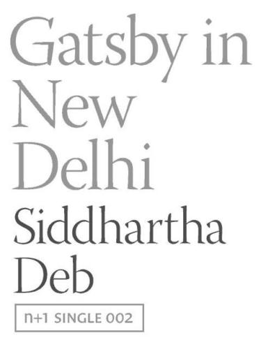 Gatsby in New Delhi (Kindle Single)