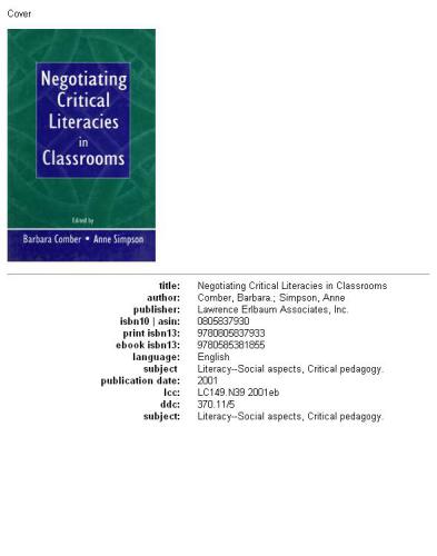 Negotiating Critical Literacies in Classrooms