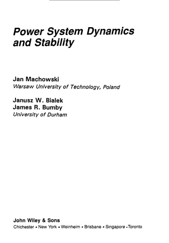 Power System Dynamics and Stability