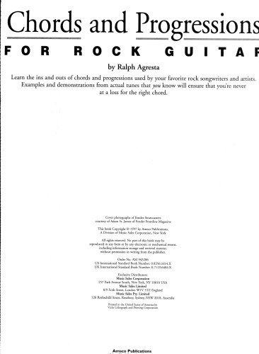 Chords & Progressions For Rock Guitar (Guitar Books)